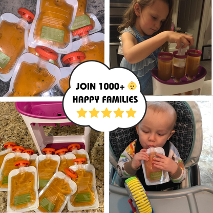 VelaBaby Squeeze Station | starter set with 10 filling pouches