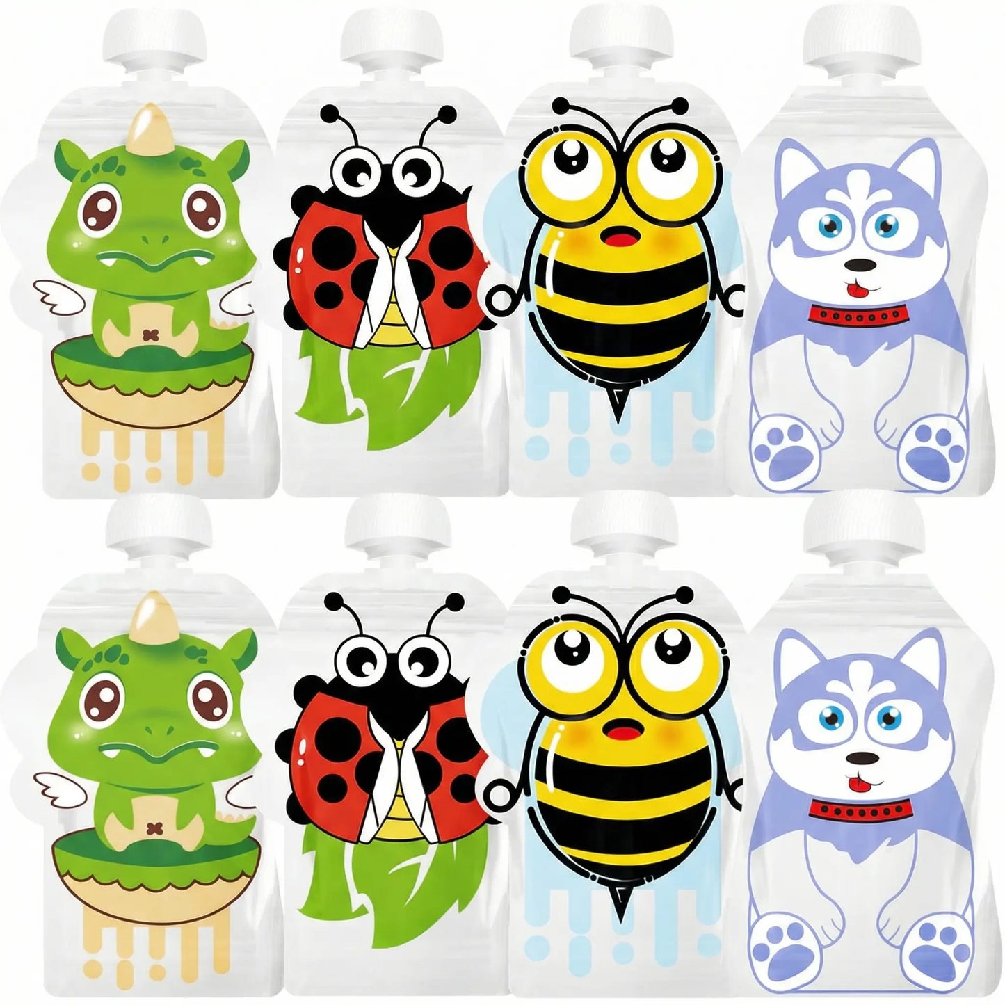 8 Reusable Baby Food Pouches | BPA-Free & Leak-Proof