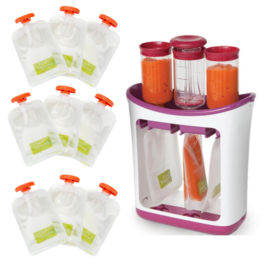 VelaBaby Squeeze Station | starter set with 10 filling pouches